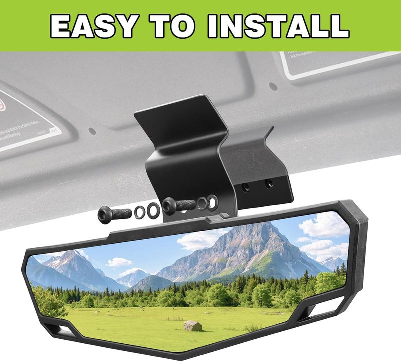 SHEJISI UTV Rear View Mirror Compatible with Can Am Defender HD10 HD9 HD8 HD7 HD5,Polaris Ranger 500 570 900 XP 1000 XP/Crew, No Drilling Modification, Easy Installation, Clear and Large Field of View - Image 5